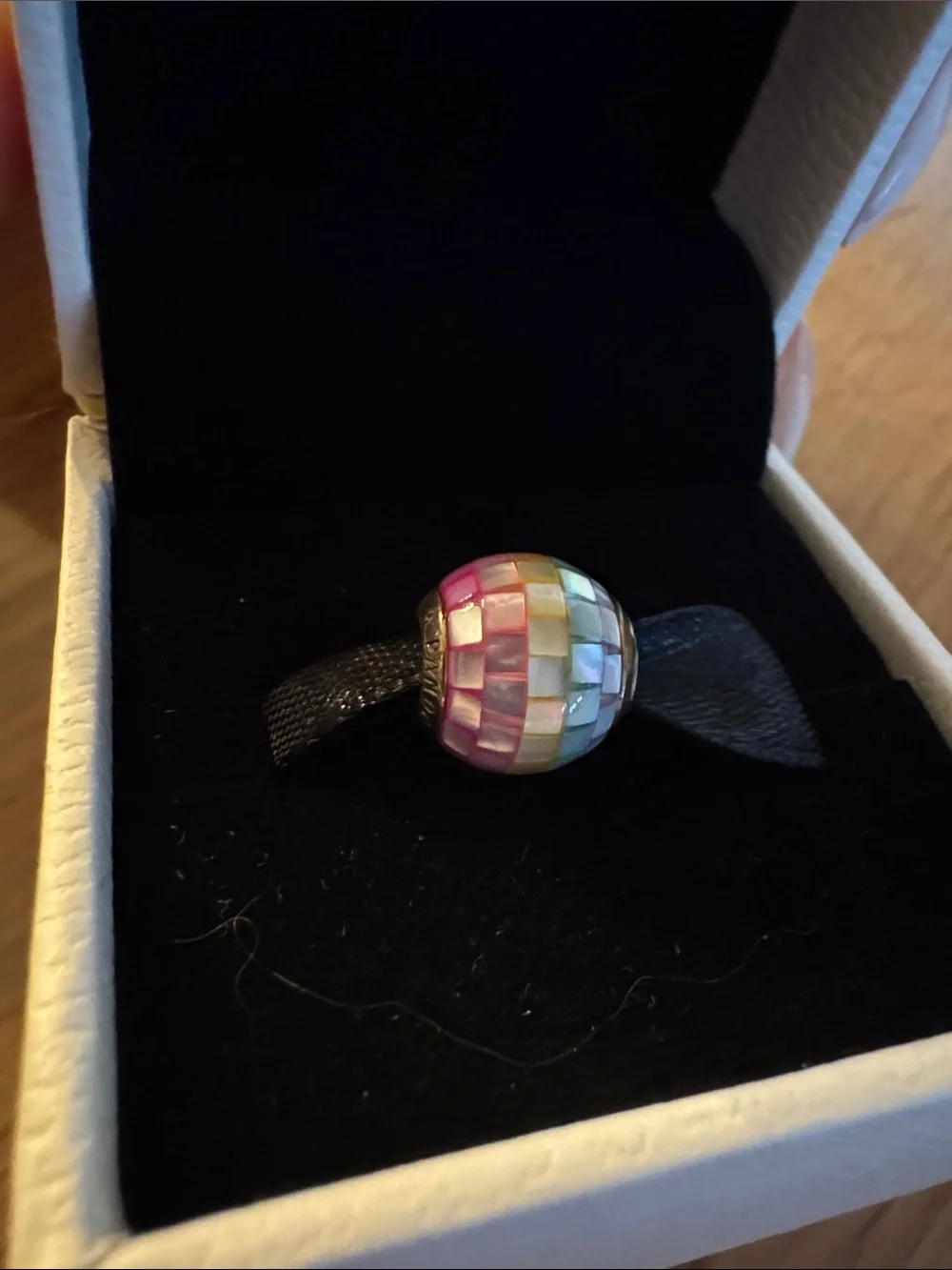 Pandora rainbow mosaic charm